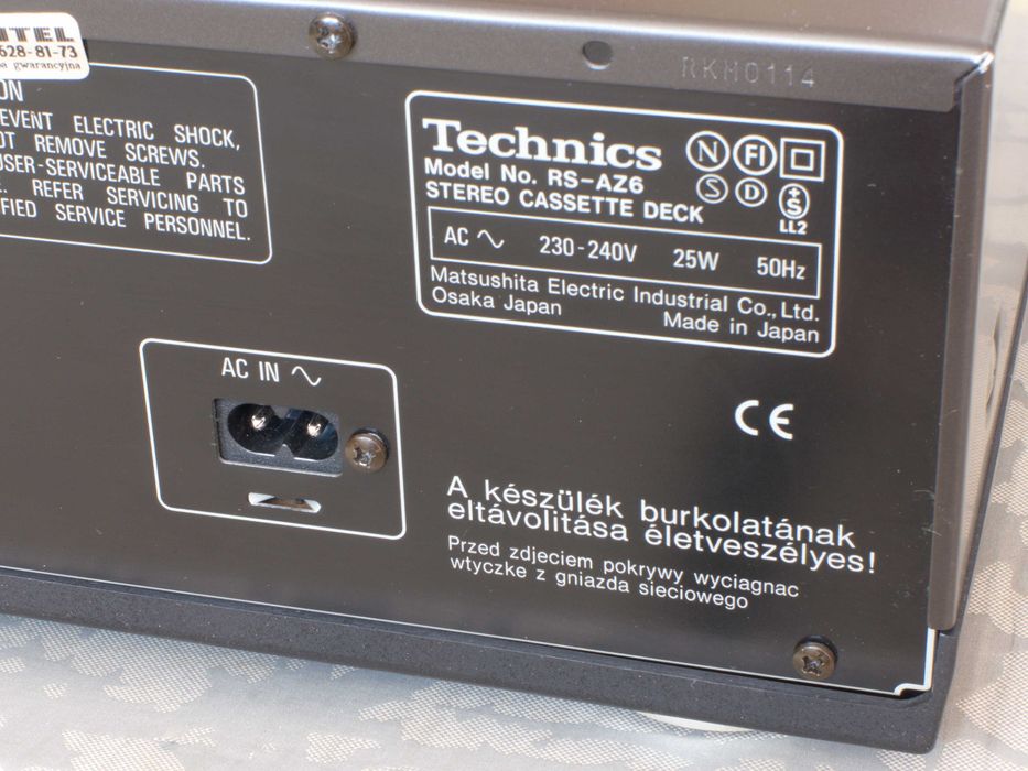 Technics Deck Magnetofon RS-AZ6 JAK NOWY pierwszy właściciel GRATISY!