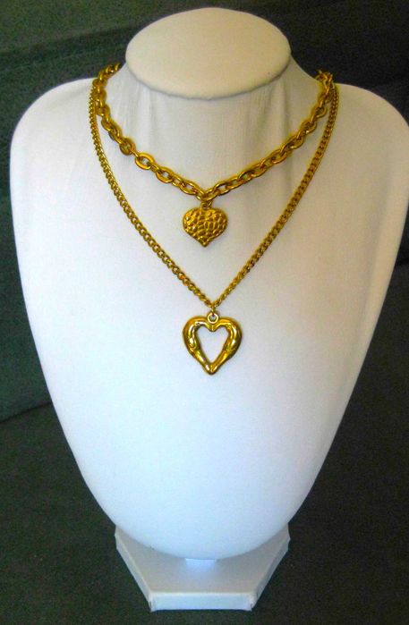 Colar Aço Duplo c/ Corações NOVO