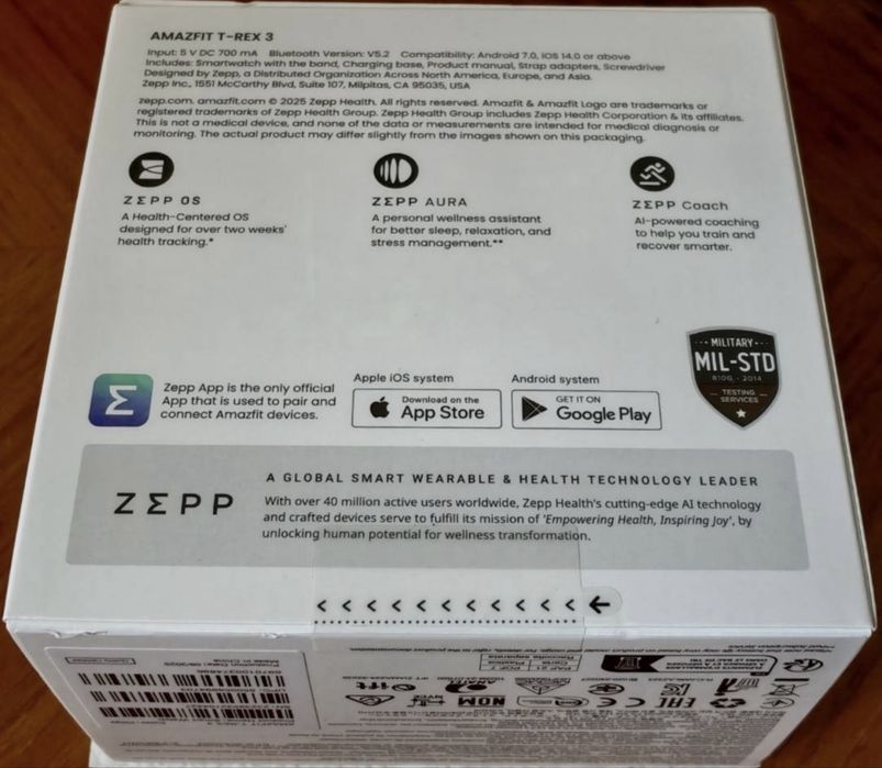 Смарт годинник Amazfit T-Rex 3 виготовлений по військовому стандарту MIL-STD. Офіційна Гарантія 12 місяців.