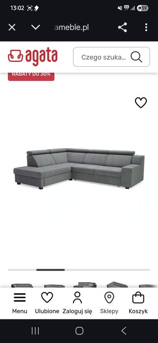 Narożnik z funkcją spania