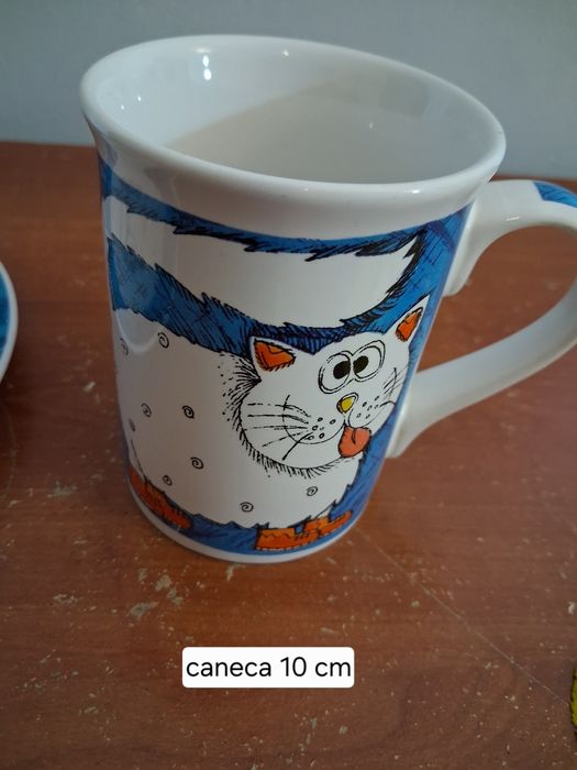 Caneca com prato "gato"