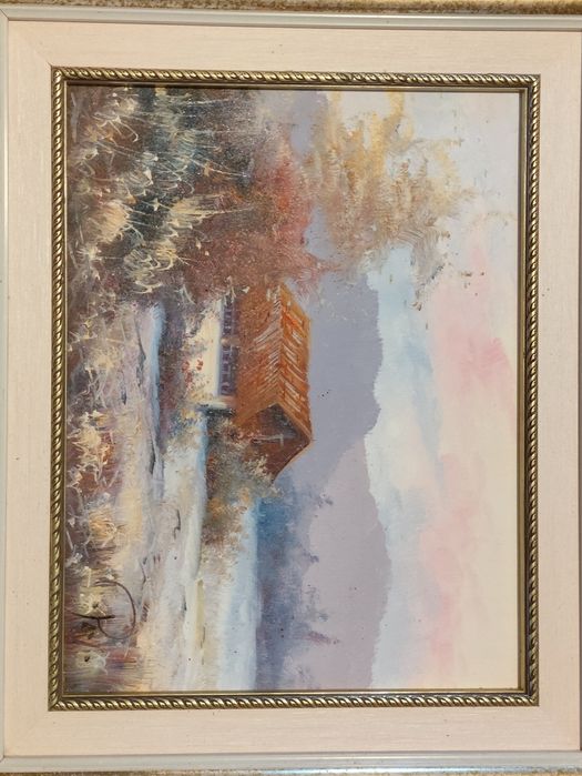Quadro da natureza a óleo