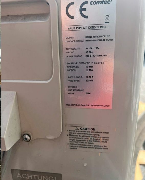 Klimatyzator 5 kw z przewodami