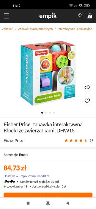 Kostki Fischer Price