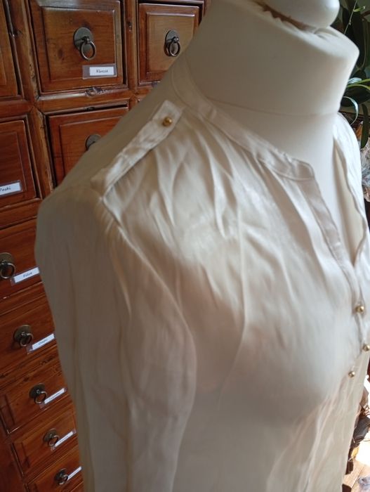 Elegancka bluzka z długim rękawem, H&M ecru