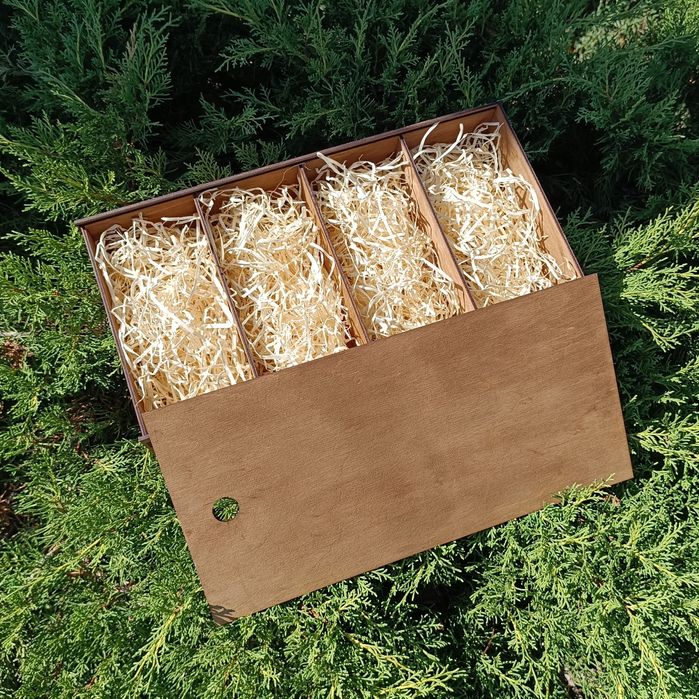 Деревянная коробка с фанеры с наполнителем, коробка под заказ