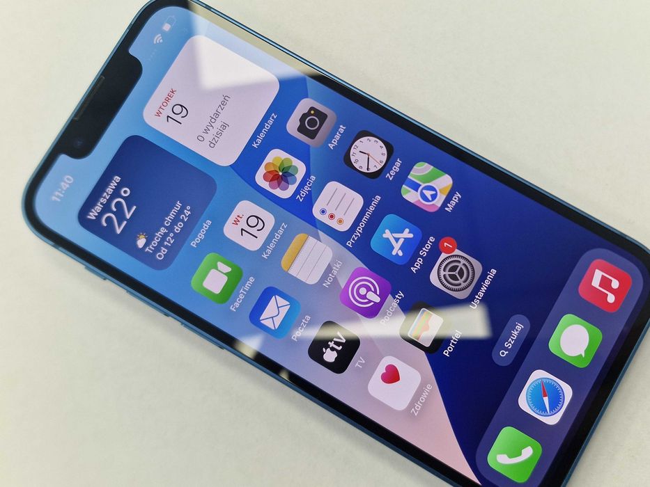 Iphone 13 Mini 128GB/ Blue/BAT 100%/ Grade A/ + ładowarka/ FV23%