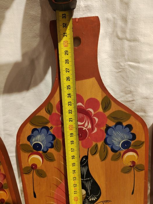 3 Rosyjskie deski do krojenia w stylu folk art vintage