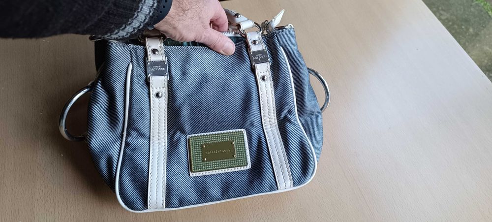 Carteira de senhora RoccoBarocco azul e pérola