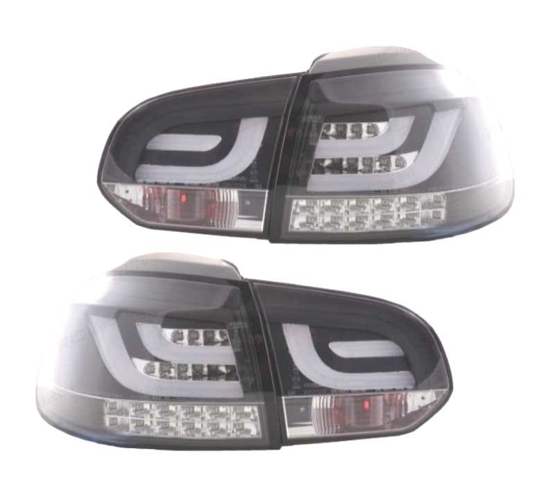 FARÓIS VOLKSWAGEN VW GOLF 6 08-12 LED FUNDO PRETO CROMADO