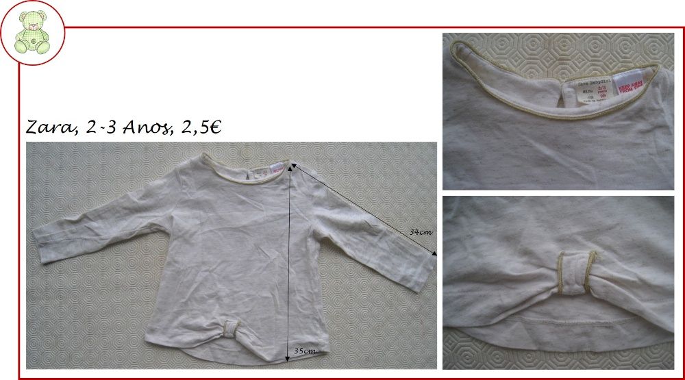 2-3Anos Menina Outono/Inverno - blusas e casacos