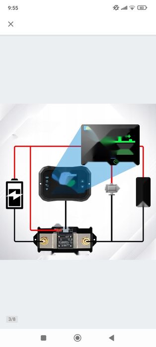 Monitor akumulator 100A 12V 24V 36V 48V 72V