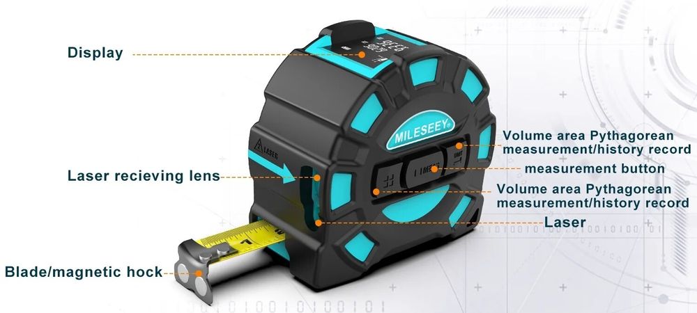 Лазерный дальномер рулетка 2в1 Xiaomi Mileseey DT11