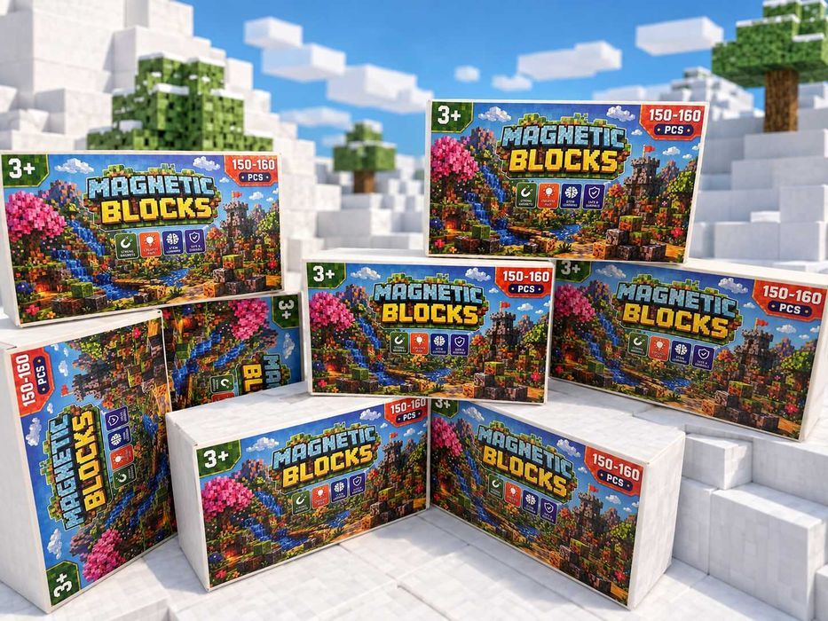 НОВИНКА! Minecraft магнітний конструктор для дітей на подарунок 100 150 300 450 блоків