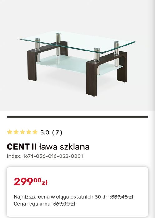 Stolik kawowy ława szklana