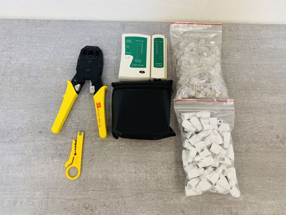 ЯПОНСКИЙ набор сетевика 5в1 Обжимка для кабеля тестер коннекторы RJ 45: ...