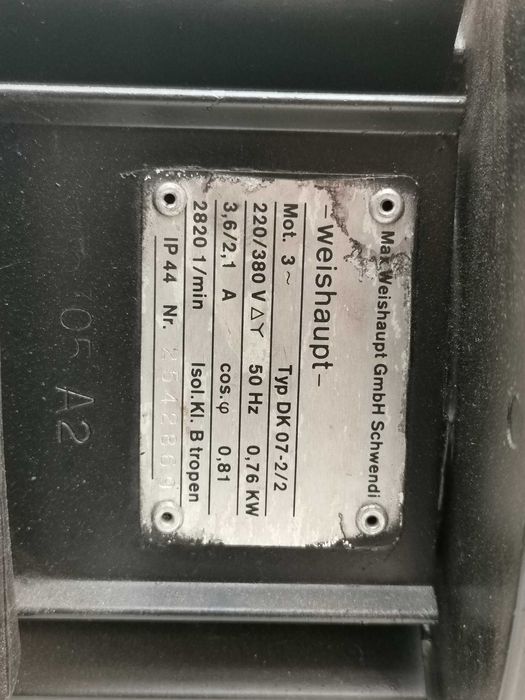 Palnik Weishaupt L3 Z-A-1LN -D-C 125-400kW olejowy dwustopniowy