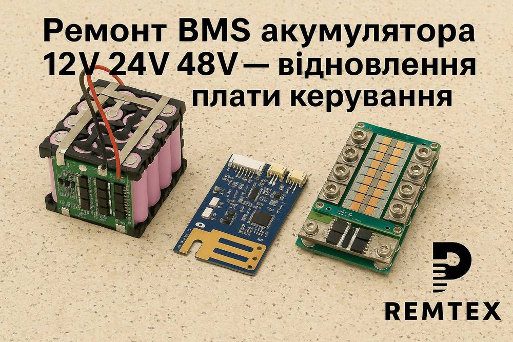 Ремонт BMS акумулятора 12V 24V 48V - відновлення  плати керування
