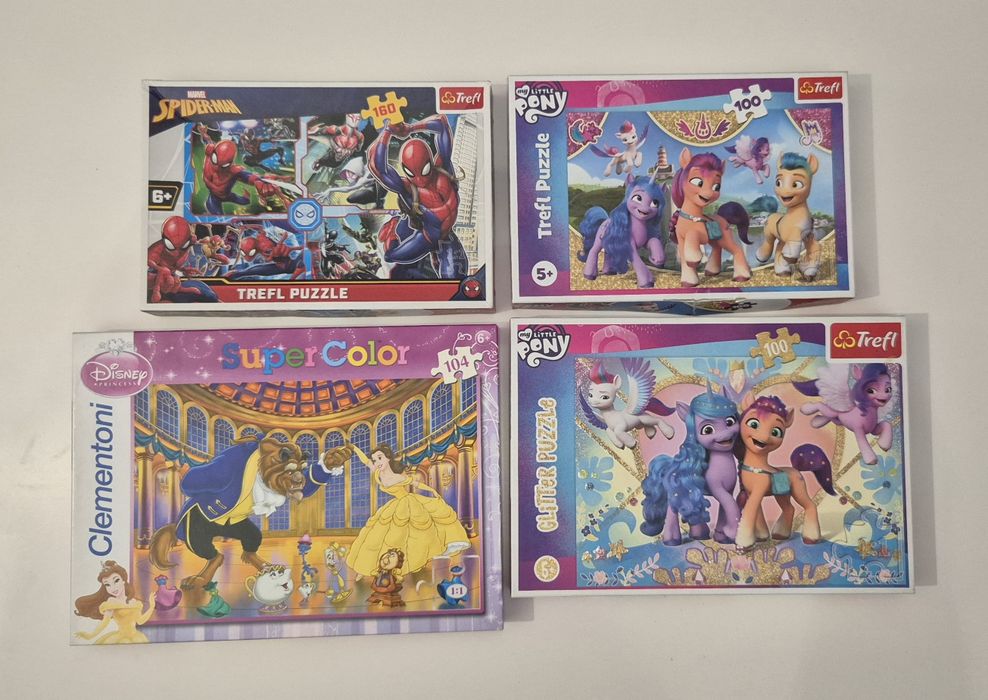 Puzzle dla dzieci 100–160 el. | Spider-Man | My Little Pony | Disney | ZESTAW