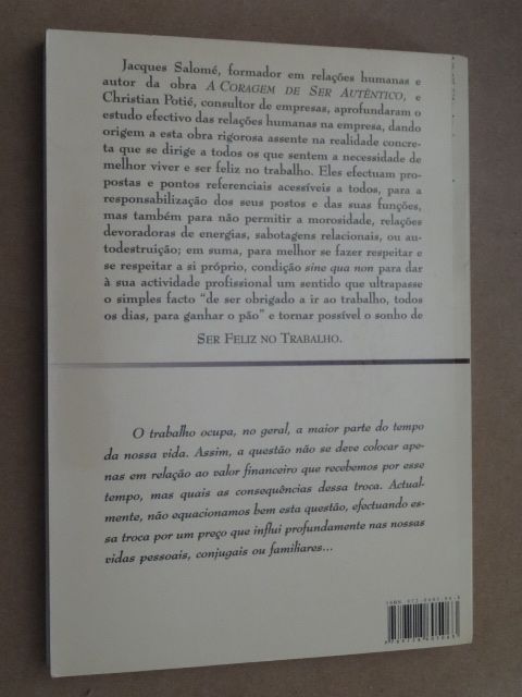 Ousar Ser Feliz no Trabalho de Jacques Salomé - 1ª Edição