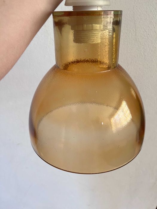 Conjunto de 4 candeeiros de teto em vidro âmbar, ideal para DIY