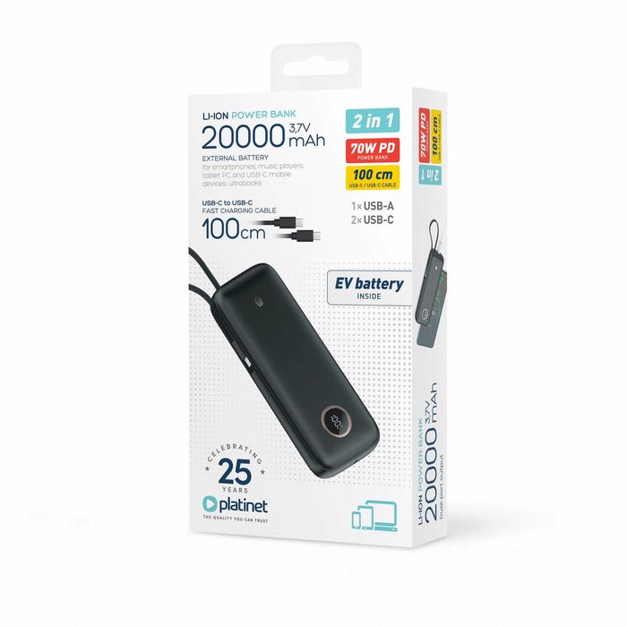 Powerbank 20000 mAh 70W PC QC UBC-C