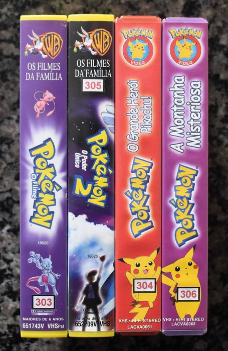 Lote 4 filmes Pokémon em VHS