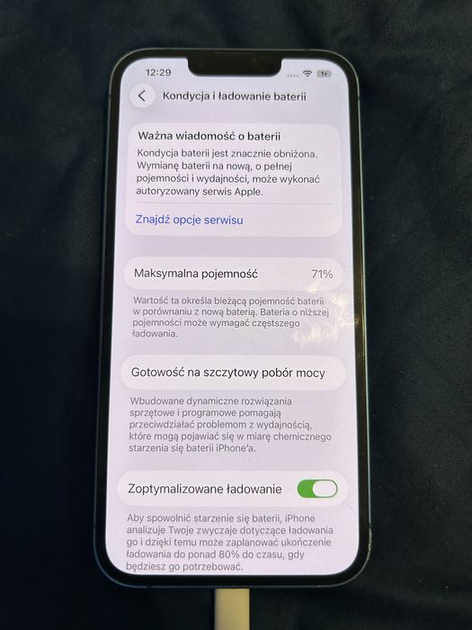 Apple iPhone 13 Niebieski - stan bardzo dobry, (Bateria 71%)