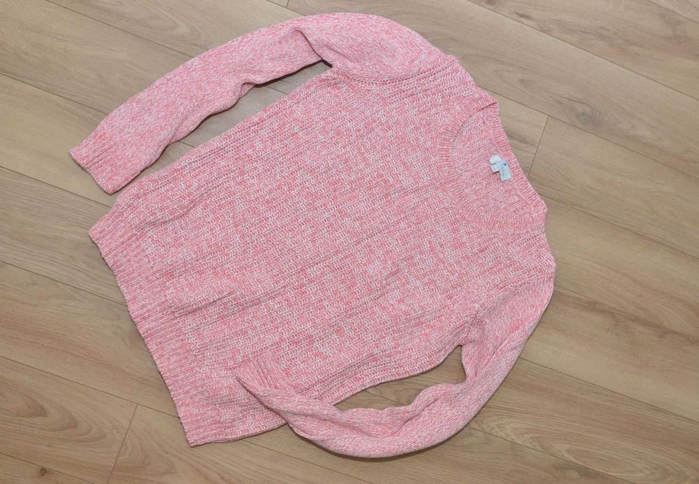 Sweter różowy pudrowy róż r.S r.38 r.36 bawełna