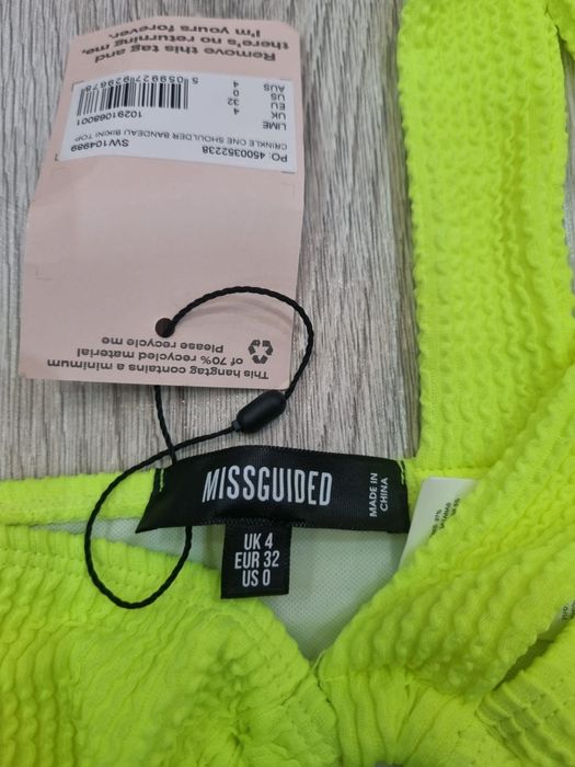 Góra od stroju kąpielowego stanik neonowy nowy missguided XXS