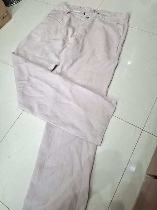 Męskie spodnie bawełniane lniane styl Chino 34 L/XL
