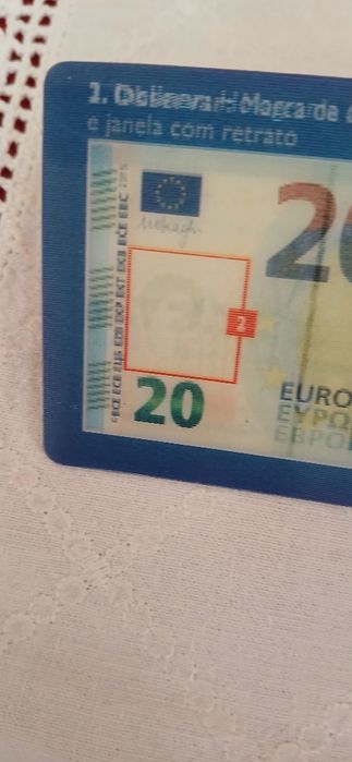 Cartão plástico  - nota de 20,00