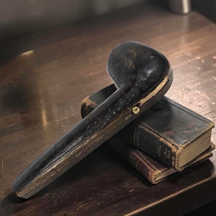 Antyczne etui na fajkę z orłem habsburgów Austria XIX/XXw  unikat do kolekcji