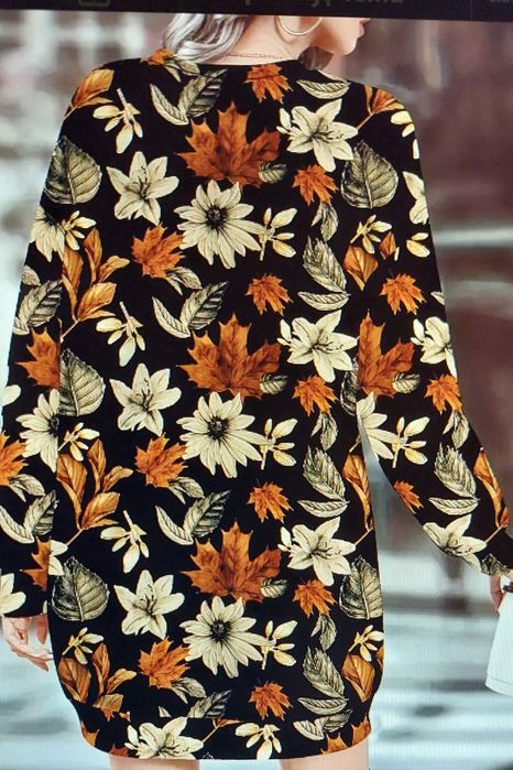 Nowa Elegancka sukienka damska Plus Size XL z długim rękawem