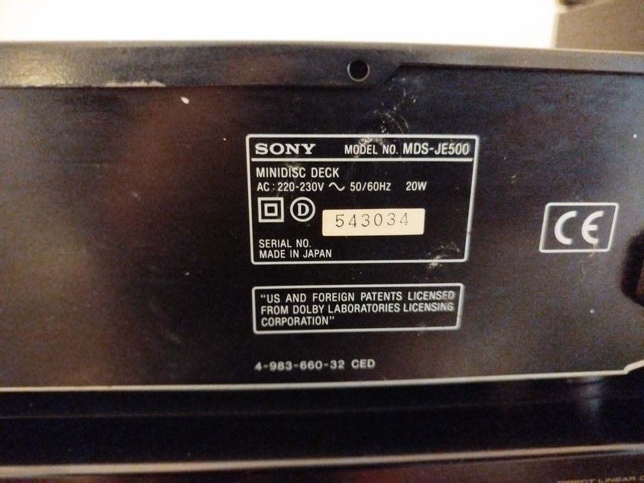 Sony MDS-JE500 minidisc (com problema na gravação)