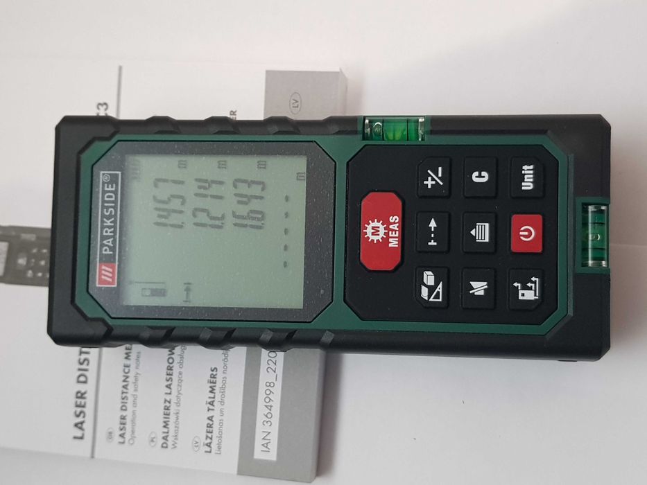 Laserowy dalmierz PARKSIDE PLEM 30 C3 miara miarka cyfrowa neo nivel