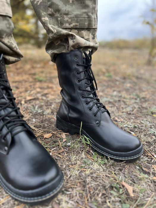 Берцы зимние кожаные / с мехом / Берці чорні зимові шкіряні / є опт