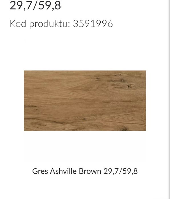 Gres szkliwiony Ashville brown 29,7 cm x 59,8 cm