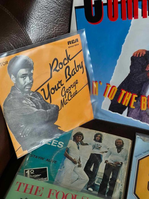 Conjunto vinis singles e LPs