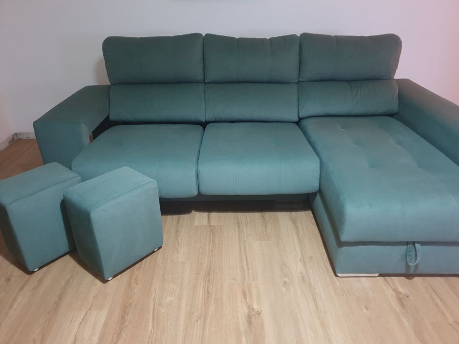 Sofá chaise longue verde