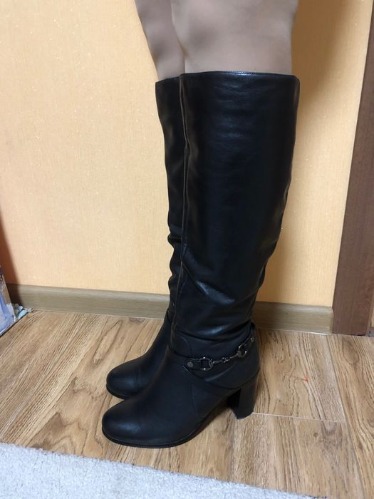 Шкіряні жіночі сапоги Італія,(зима),р.39
