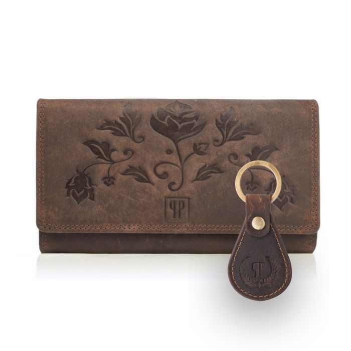 zestaw prezentowy zup-96-br portfel damski skórzany t-05-br brelok