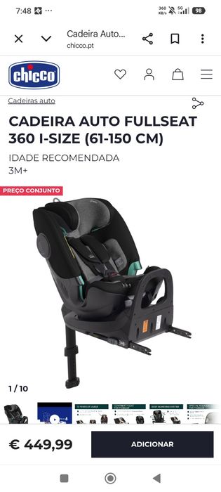 Cadeira bebe auto com isofix