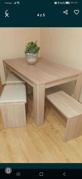 Stół z dwoma ławkami gratis!