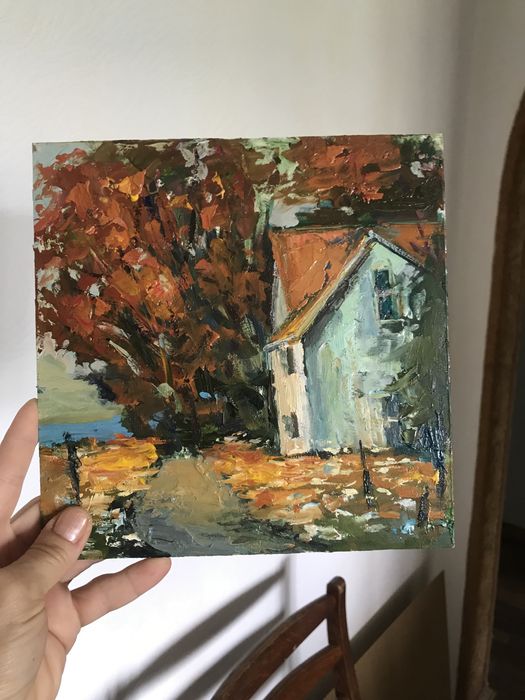 Картина  Масло  Квіти Нарциси Кувшинки  Пейзаж