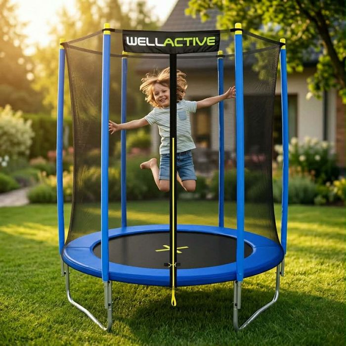 Батути  WellActive  з внутрішньою сіткою та драбинкою стрибковий