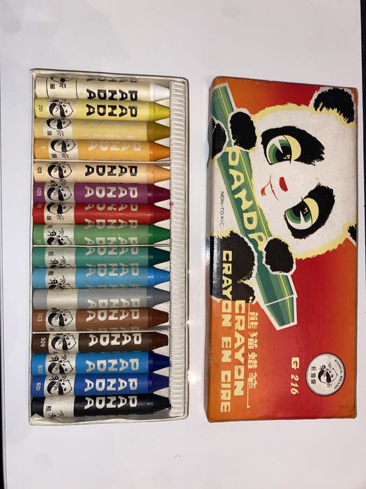 Kredki swiecowe panda wiewiorki i slon chiskie prl 3 komplety