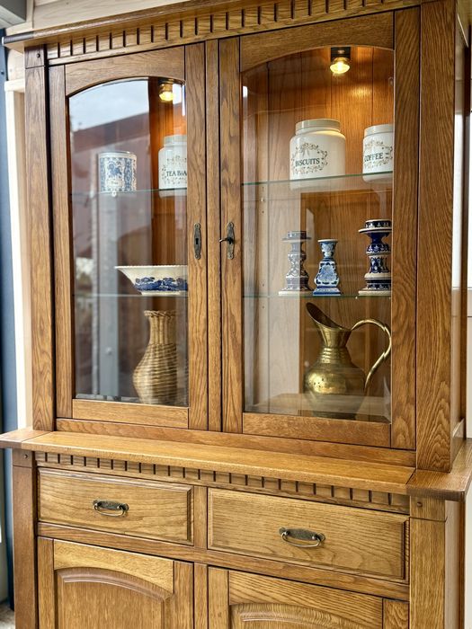 Kredens dębowy drewniany wąski 120 retro vintage