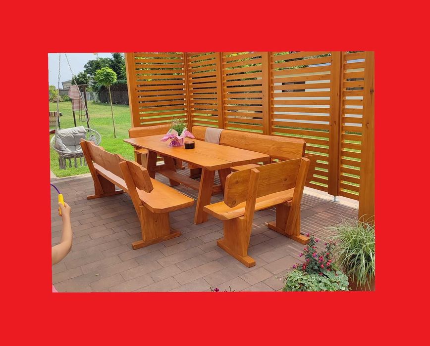 WYPRZEDAŻ! Góralskie Meble Ogrodowe z litego drewna, meble do ogrodu