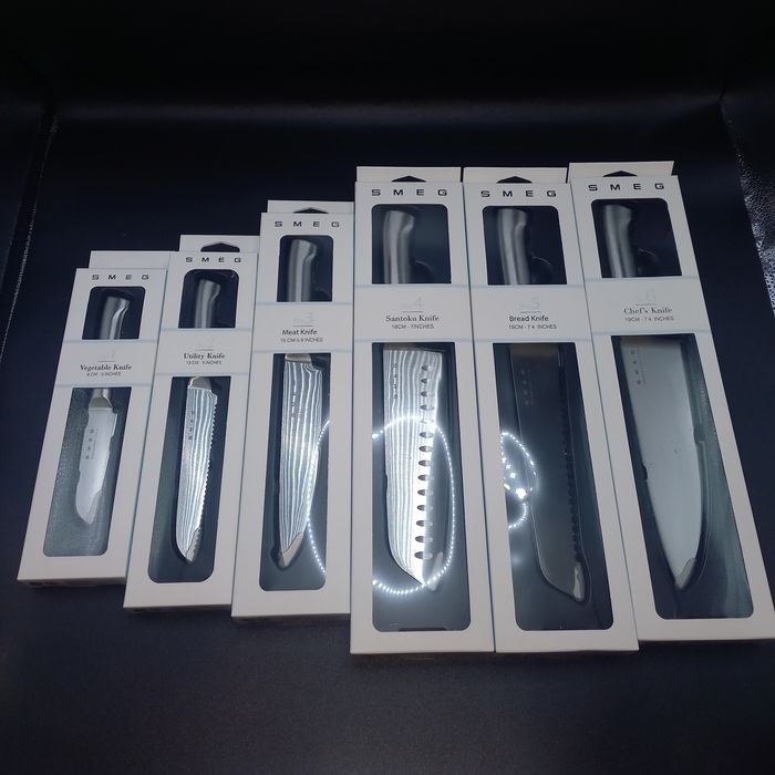 SMEG Faqueiro + 6 Facas Branco Original | Como Novo | Com Caixa